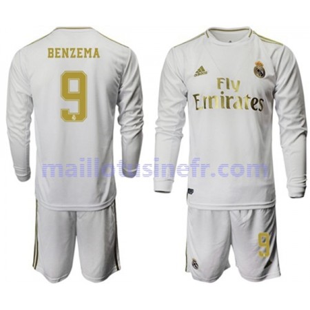 Maillot de Foot Real Madrid Benzema 9 Domicile 2019-20 Manches Longues - Enfant